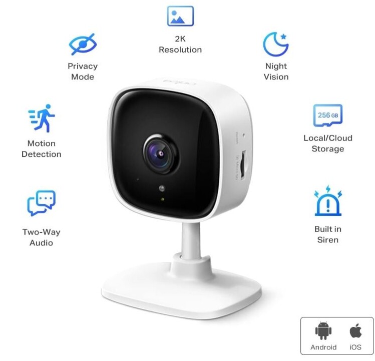 TP-Link Tapo C110 indoor home security camera with 2K resolution and motion detection
